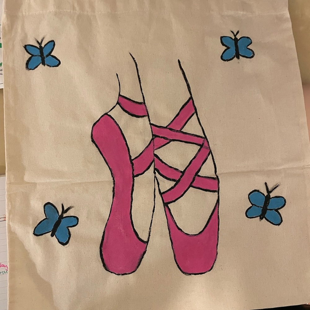 Handpainted Tote Bag - Ballerina x Butterlies